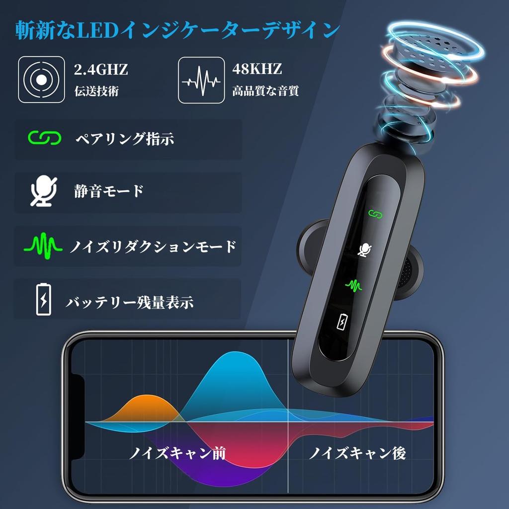 [2025 Industry-New 3-in-1 Design] Pin Microphone Compatible with iPhoneType-C Android Smartphones, 2-Person Simultaneous Use, 25m Transmission