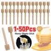 1-50PCS Dessert Spoon Honey Stir Bar Honey Spoon Mixing Handle Jar Spoon Wooden Honey Spoon Coffee Tea Tableware Utensils