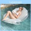 Trendy White Pearl Seashell Mermaid Water Lounger Adult Size