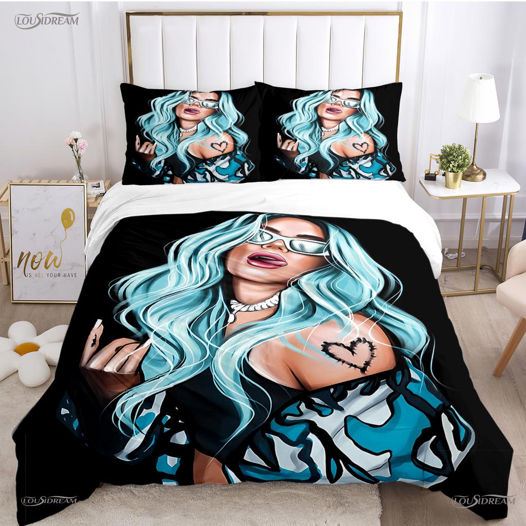 Comforter Casal Karol G Sexy Singer All Season Comforter Bedding Set Soft And S Single/Double/Queen/King