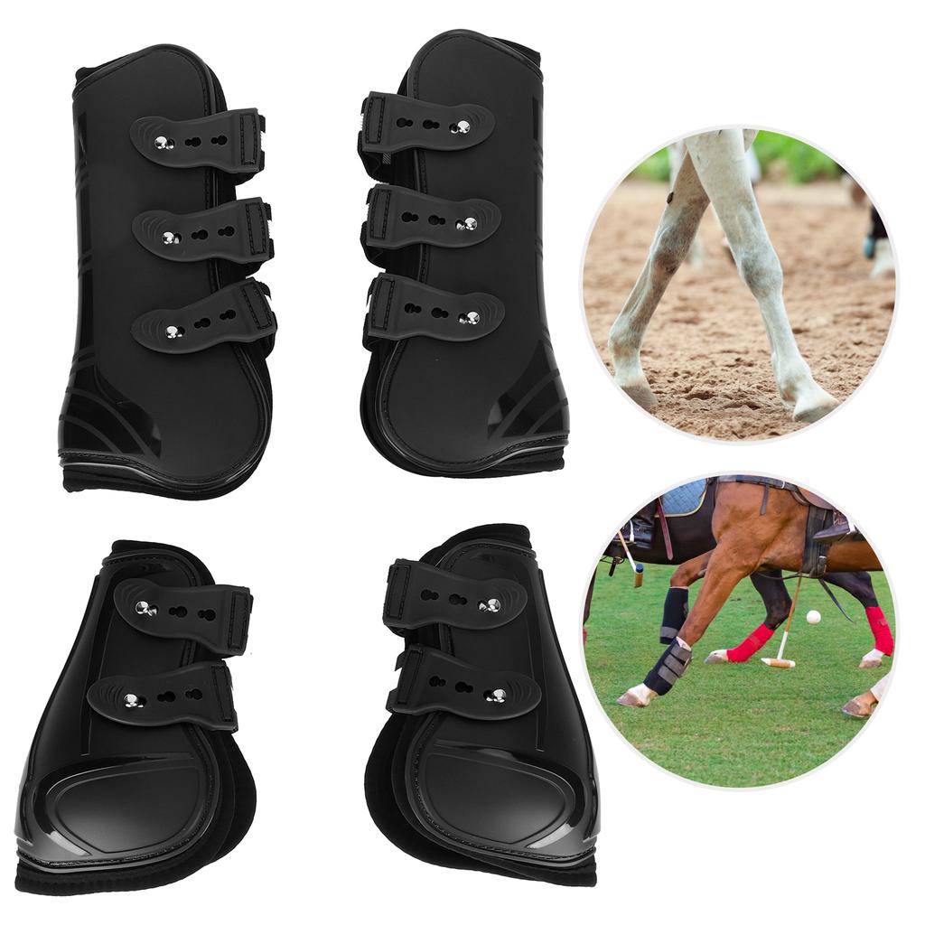 1Set PU Horse Legguard Leg Protector Thickened Leggings with Soft Lining Suppliesblack XL