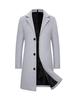 Frühling Herbst Neue Lange Baumwolle Mantel Neue Wollmischung Reine Farbe Casual Business Mode Herrenbekleidung Schlank Windjacke