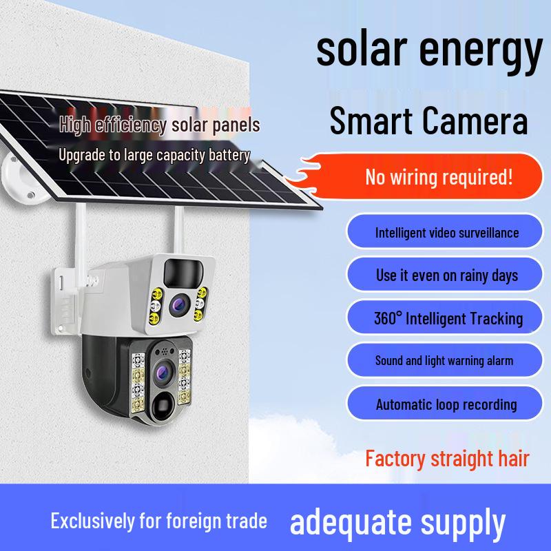 V380 Solar 4G 360° HD Dual Lens Camera with Full-Color Night Vision and Low Power Monitoring
