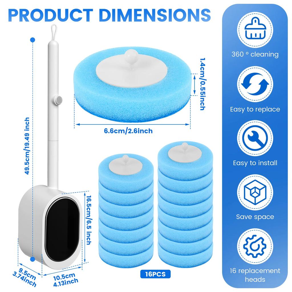 New Toilet Brush Disposable Replacement Head Cleaning Kit Wall Mounted Toilet Bowl Brush Long Handle Home Wc Accessories Tool