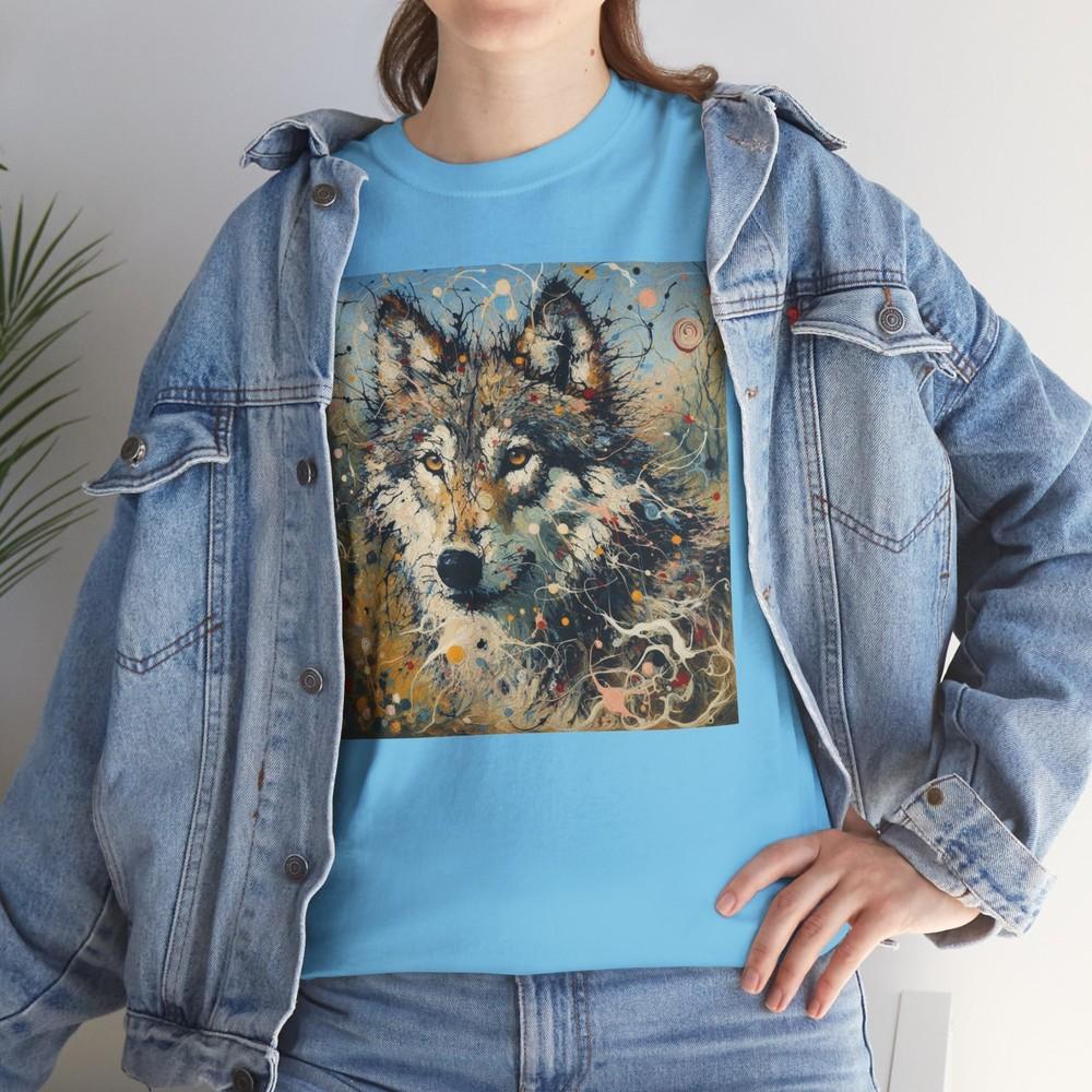 

DONE IN THE STYLE OF A KNOWN ARTIST -WILD WOLF Unisex Tee, Art Shirt, Unisex T-Shirt XL