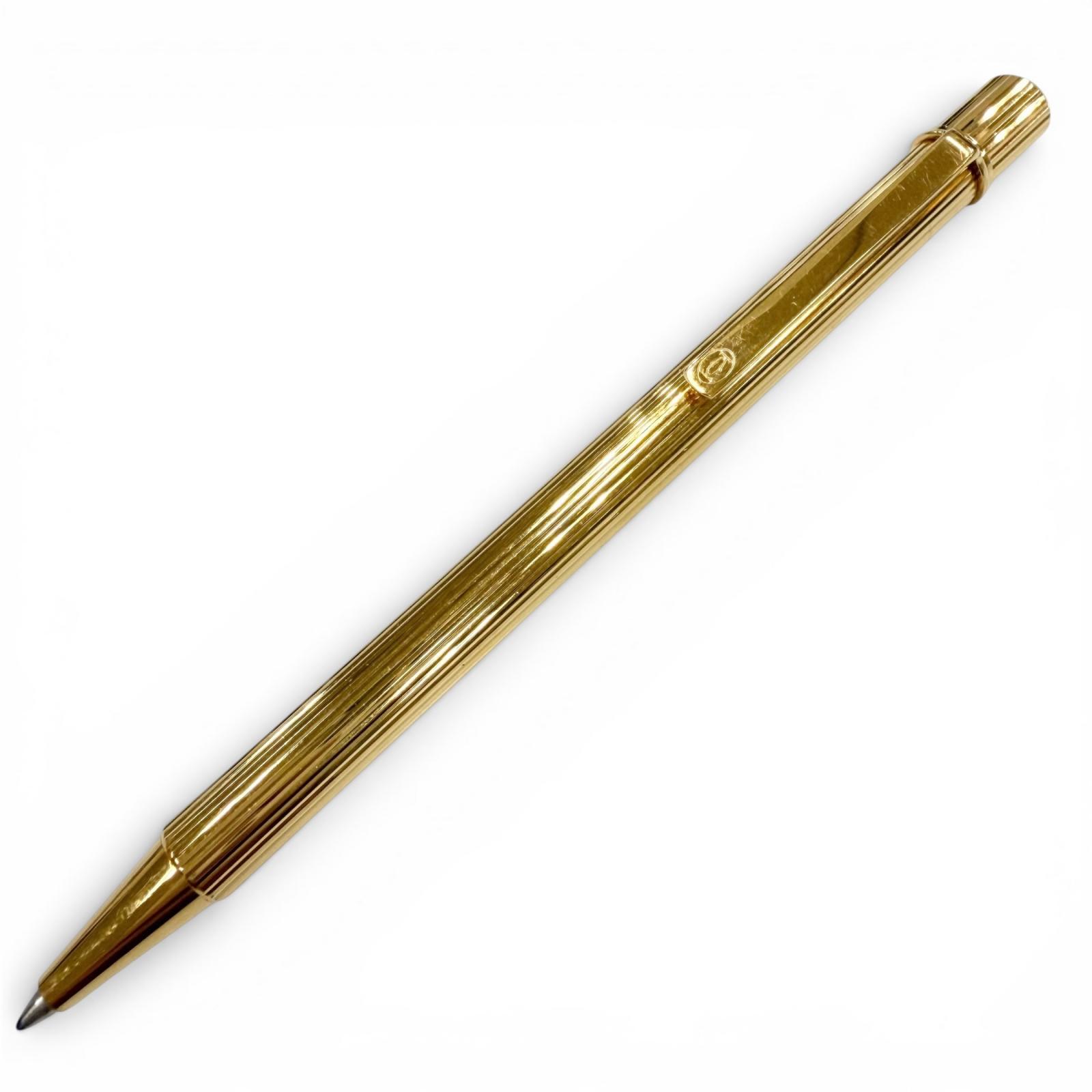 Very Good Cartier Ballpoint pen Must de Cartier Twist-type blue ink gold mens Used