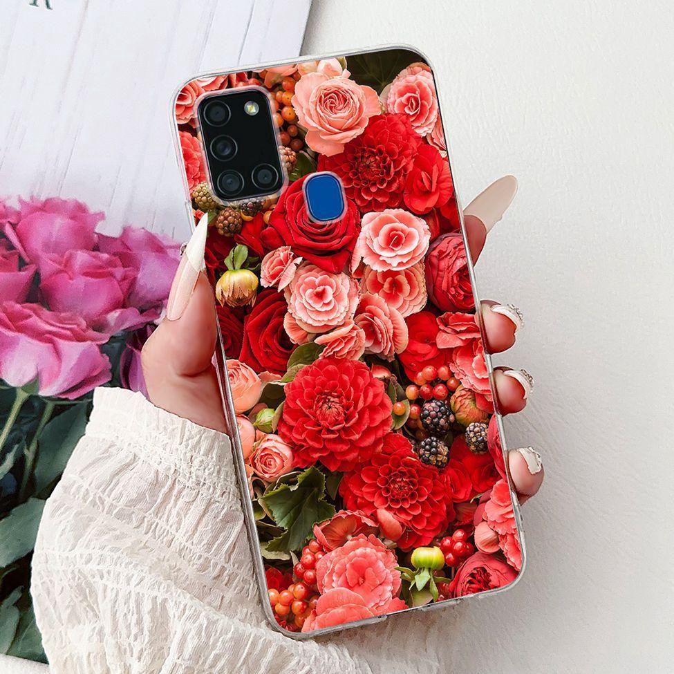 For Samsung A21s Case Cover Clear Fashion Luxury Cute Painted Back Cover For Samsung Galaxy A21s Phone Case A217F A217M A217N