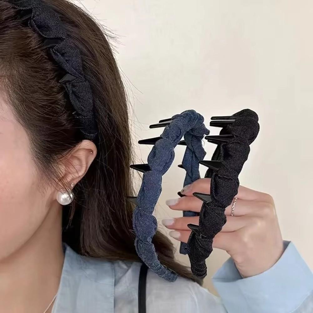 Pleated Hairband U Shape High Cranium Headband Elegant Hair Hoops  Hair  Accessories