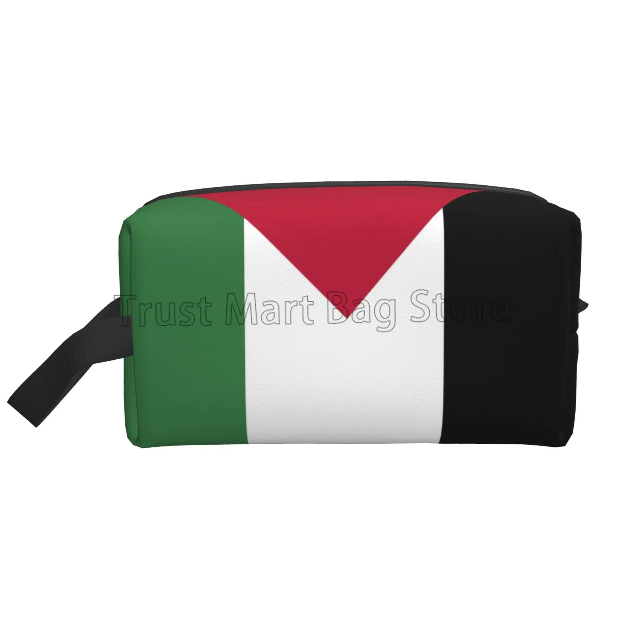 

Palestine Flag Print Toiletry Bag Men Women Portable Waterproof Travel Cosmetic Organizer Large Capacity Makeup Bag