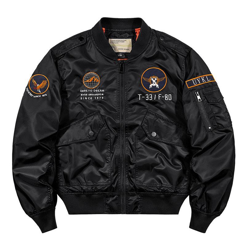 Bunda Plus Size Stojánek Límec Plus Size Letecká bunda Baseballový límec Baseball Jersey Jacket Muž