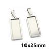 5pcs Stainless Steel 10x25mm 10x50mm Inner Size Rectangle Square Pendant Cabochon Blank Base Setting Tray for DIY Jewelry Making
