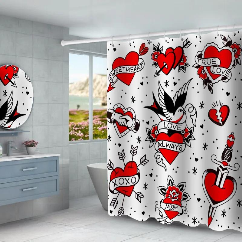 Funny Graffiti Anime Shower Curtains for Children 3D Print Bath Screen Decor Waterproof Polyester Fabric Bath Curtain with Hook