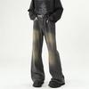"Men's American Retro Wide-Leg Cleanfit Jeans - Autumn/Winter Straight Flared Style"