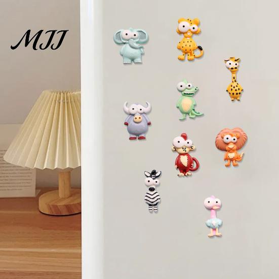 Office Memo Magnets Cartoon Animal Refrigerator Magnet, Big Eyes Shape Fridge Lion Magnet Notes Photo Holder, Gift for Lovers Zebras