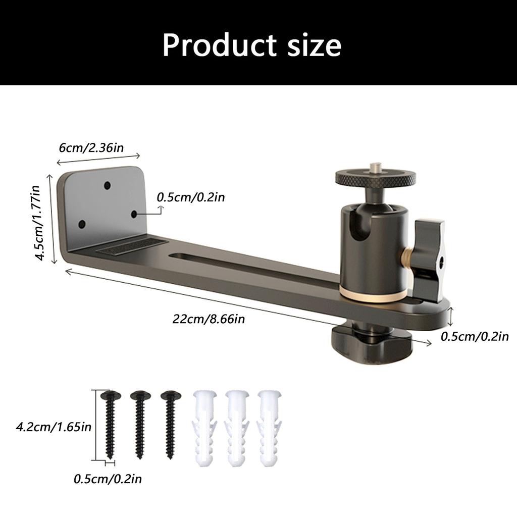 Adjustable 1/4Inch Projector Wall Mount Bracket For Home Theater And Conference Room Installation Holds Up To 5kg