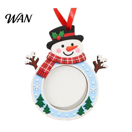 Handcrafted Holiday Photo Frames Christmas Frame Pendant with Hanging Rope, Personalized Wooden Picture for Tree Decoration, Cute Commemorative Holder