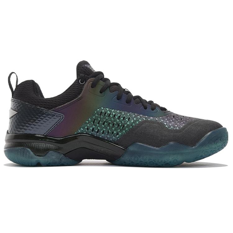 Li Ning Sonic Boom 1.0 Amorti Dégradé Antidérapant Résistant à l'Abrasion Basse Tige Chaussures de Badminton Homme Noir Bleu AYZN009-16