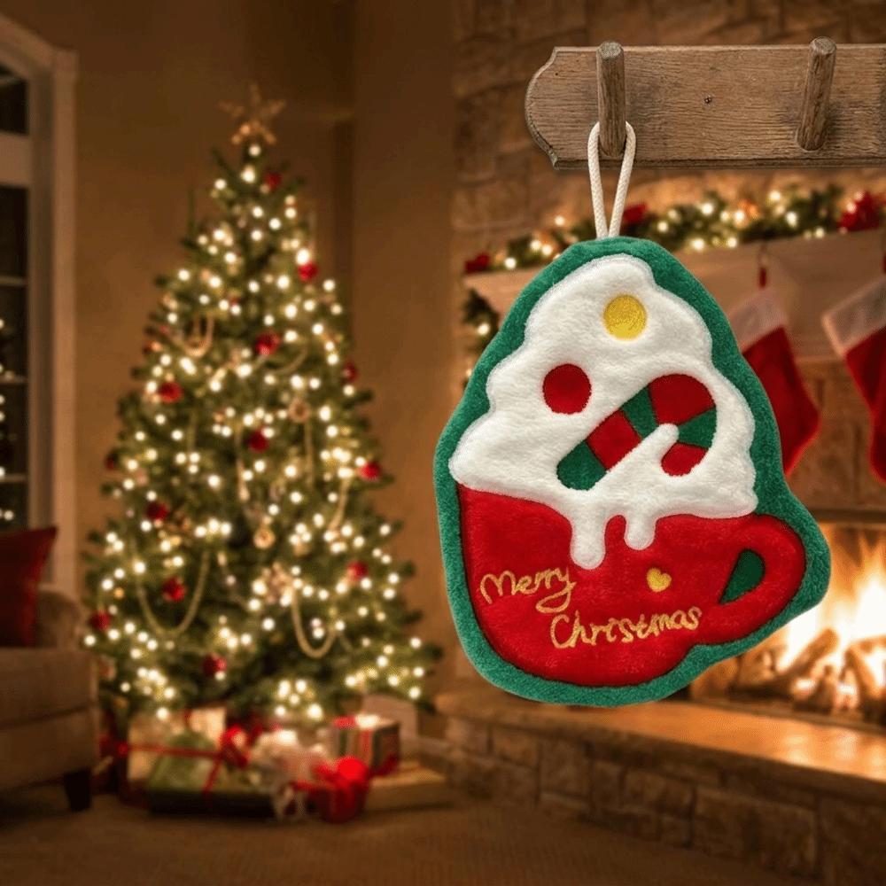 Cartoon Children's Small Towels Absorbent Cleaning Cloth Christmas Tree Towel  Christmas Gift
