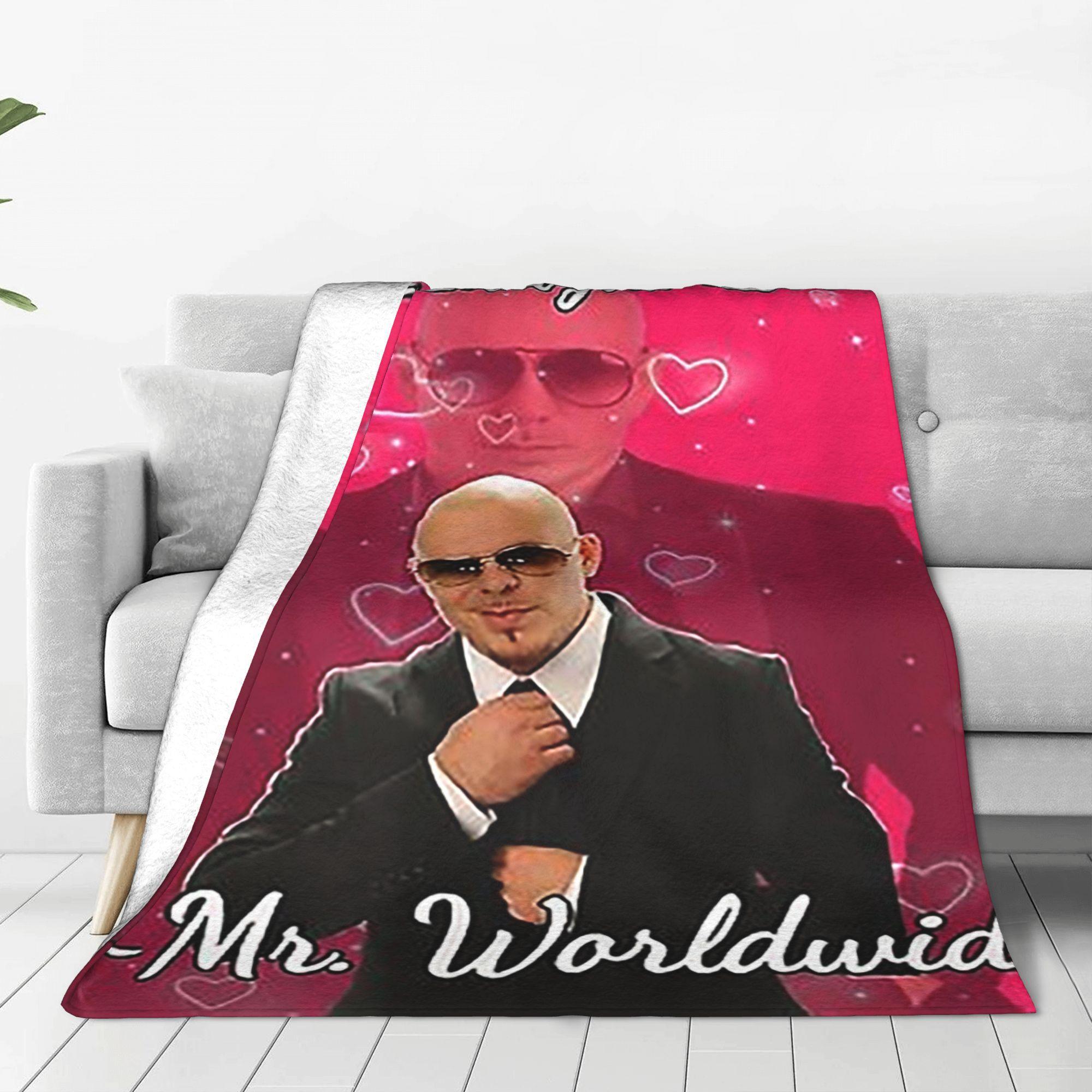 Exquisite Fashion Items Unisex Mr Worldwide Pitbull Valentin Blankets Multi-Function Fleece Sofa Throw Blanket For Home Bedroom Travel Throws Bedspread Quilt