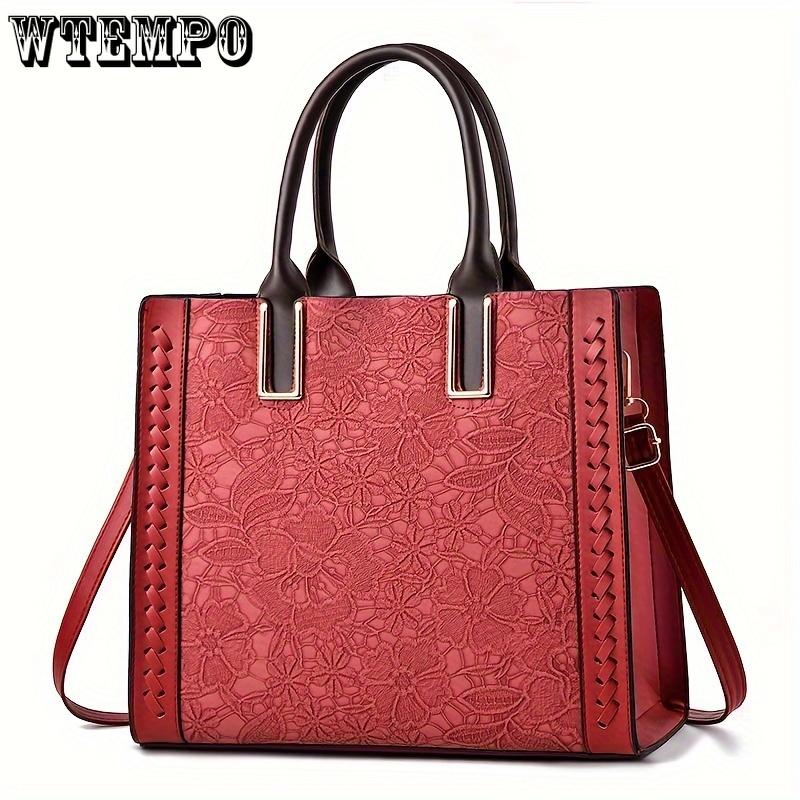 New Lace Embossed Large Capacity Soft Shoulder Oblique Span Multi-layer Texture Foreign Style Women's Bag