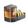 Wall Mounted Soap Dispenser With Sponge Holder Drain Tray Hand Press Dishwashing Liquid Container Waterproof
