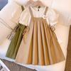 Summer Girls Two-piece Set Set Kids Top+Suspender Skirt 2Pic Children Flower Leisure Suit 3-14 Years Youth Party Clothes Kids Two-piece Set