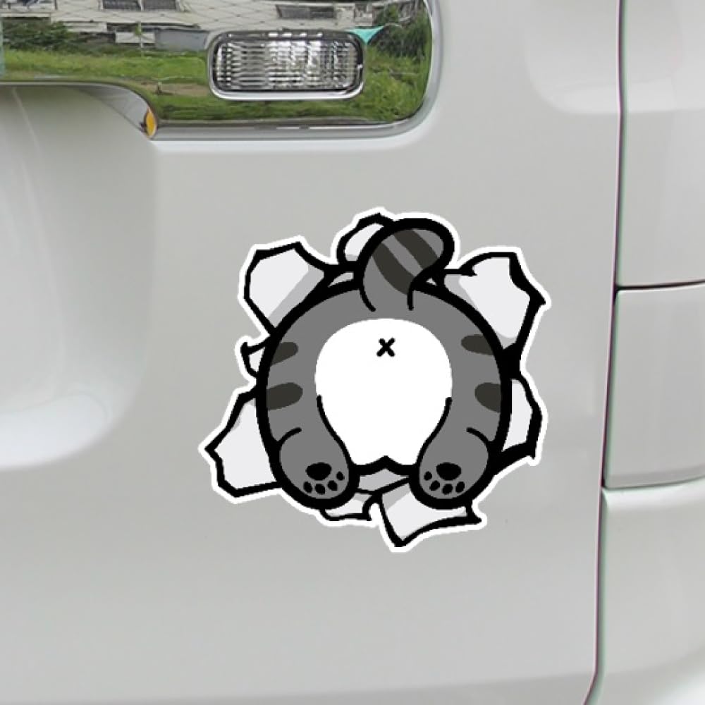 Cute cat illustration sticker waterproof funny sticker (B type, buttock)