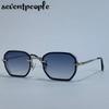 Small Frame Square Punk Sunglasses Women  Luxury Brand Vintage Steampunk Metal Polygon Sun Glasses Trendy Driving Shades