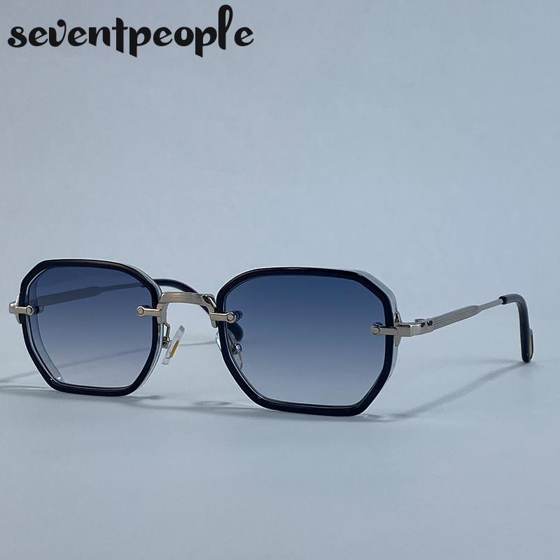 Small Frame Square Punk Sunglasses Women Luxury Brand Vintage Steampunk Metal Polygon Sun Glasses Trendy Driving Shades