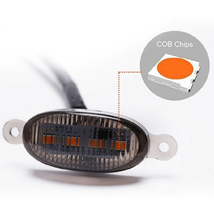 Universal Front Grill Running Lights Yellow Amber Lens 12V Waterproof 4Pcs Daytime Running Grill Light