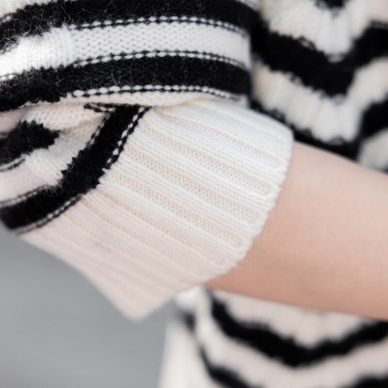 ITISF4 Women's Sweet Stripe Fine Wool Sweater