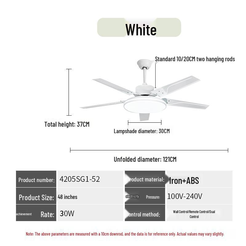 Integrated LED Ceiling Fan with Remote Control for Living Room, Classroom, or Study