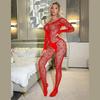 Women Fishnet Mesh Bodystocking Long Sleeve Bodysuit See Through Tights Nightwear Erotic Lingerie Crotchless Jumpsuit