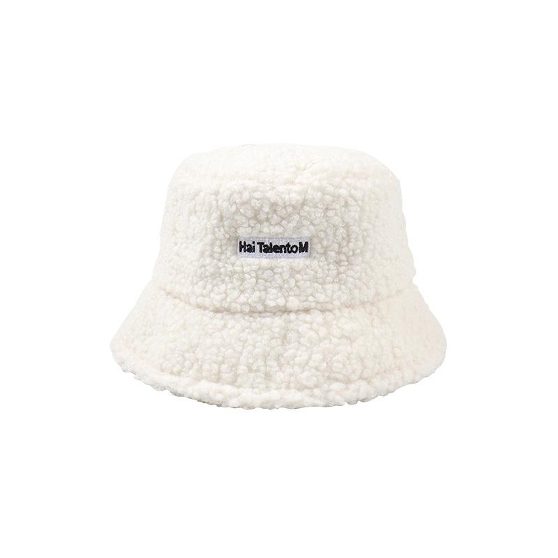 Autumn and winter ladies hat teddy plush bucket hat fashion versatile basin hat warm hat