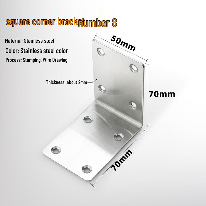 90° Thickened Stainless Steel L-Shaped Support Bracket
