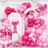 Pink White Bow Balloon Garland Arch Set Wedding Bride Engagement Bachelor Party Pink Rose Red