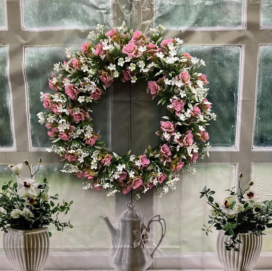 Весенне-летний венок из техасских полевых цветов для украшения входной двери и двора