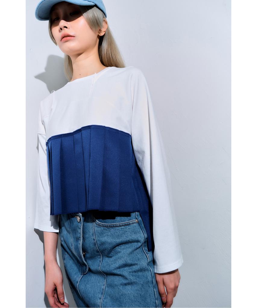 RECODE Unbalanced Pleats Top _R0Tam22011Whx