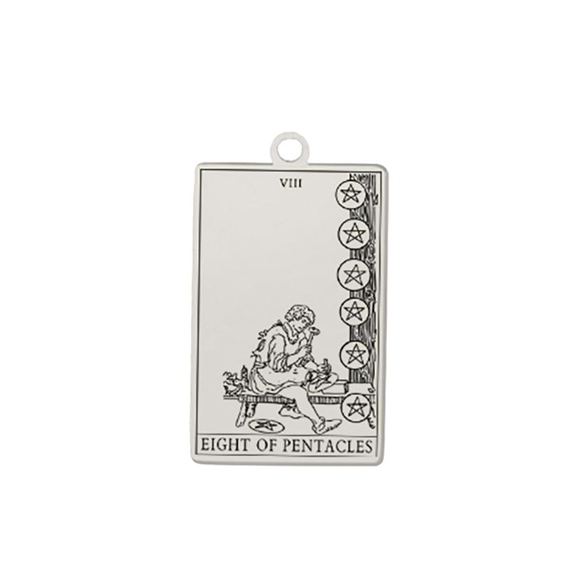 Dawapara Tarot Pendant for Necklaces Earings Suit of Pentacles Spiritual Jewelry Stainless Steel Charms for Jewelry Making