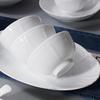 Jingdezhen High-Value White Porcelain Tableware Set: Underglaze Color Relief Bowl and Plate Collection