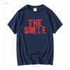 The Smile band Thom Yorke logo Radiohead screen printed T shirt vintage Washed fashion Casual Unisex Stylish Versatile homme