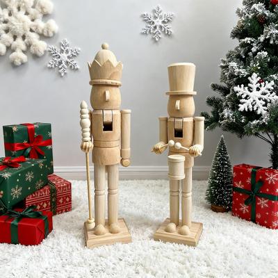 Weihnachts-Nussknacker Dekor Klassische Festliche Figur 38cm Weihnachts-Holz-Nussknacker Schmuckstück Für Feiertagsparty Küchenregal