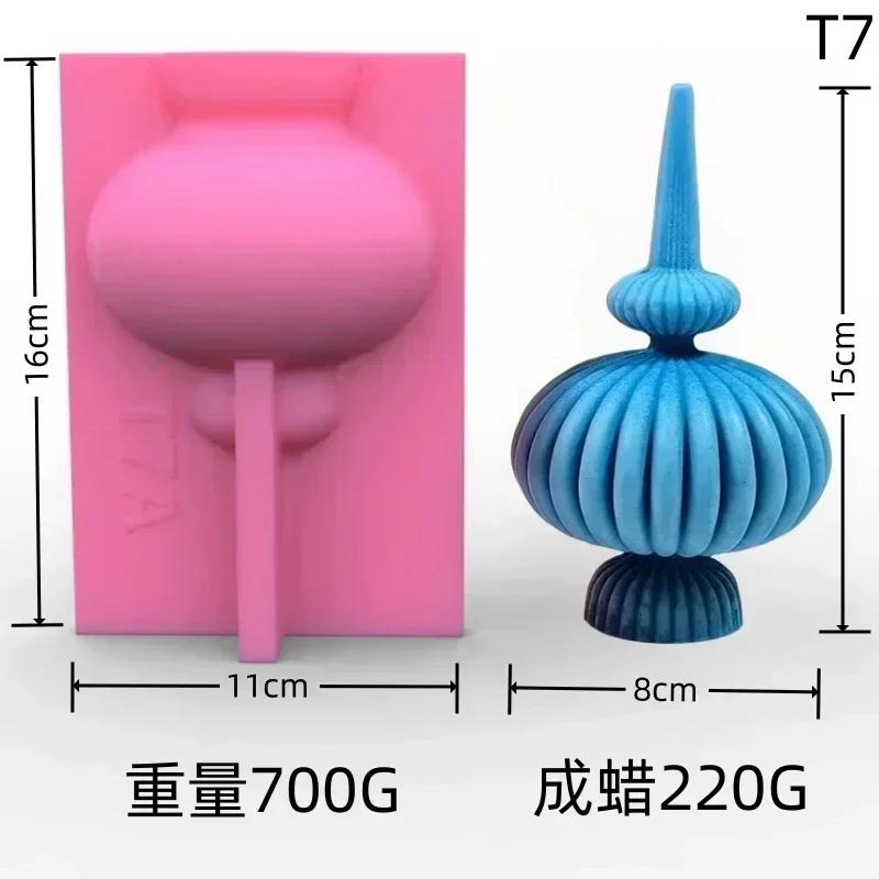 DIY Vase shaped Candle Silicone Mold Geometric Stripe Roman Cylinder Candle Mould Stripe Christmas Tree Cylinder Gypsum Molds