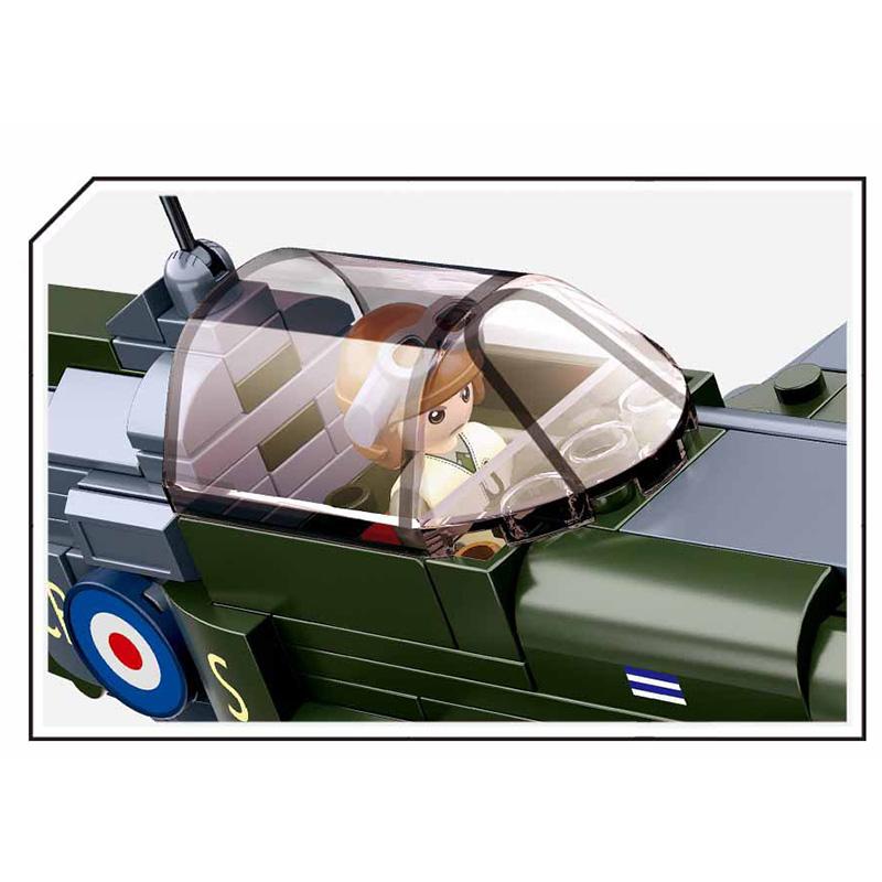 290 Stück 0712 WW2 Militär Spitfire Jagdflugzeug Modell Bausteine Spielzeugsteine DIY Lernspielzeug Geschenk für Jungen