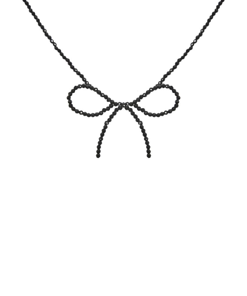 Luvistrue Nm Ribbon Beads Choker(Black)