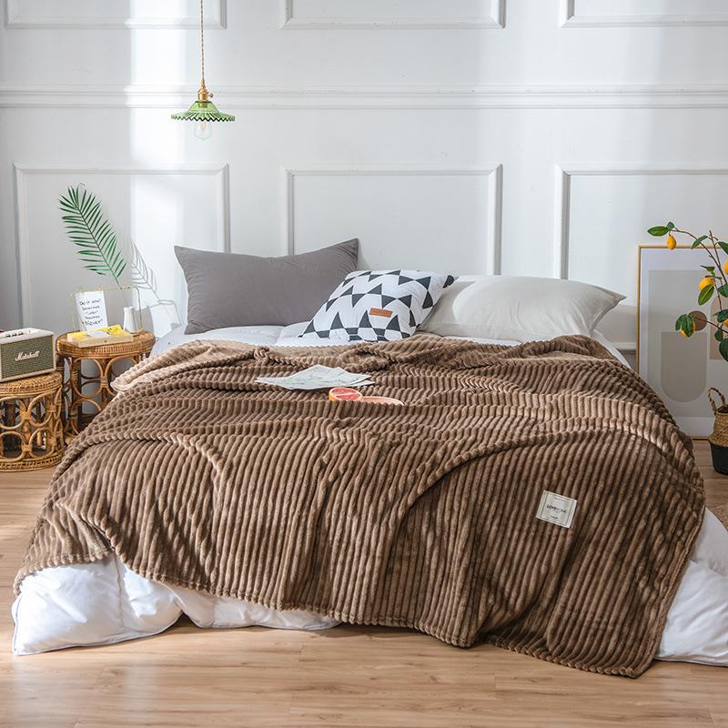 Solid Color Blanket Striped Blanket Coral Fleece Blanket Flannel Blanket Air Conditioning Blanket Nap Blanket Furry Blanket Small Blanket
