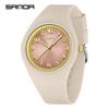 Sanda Unisex Korean Style Waterproof Quartz Watch - Simple Fresh Silicone Student Wristwatch