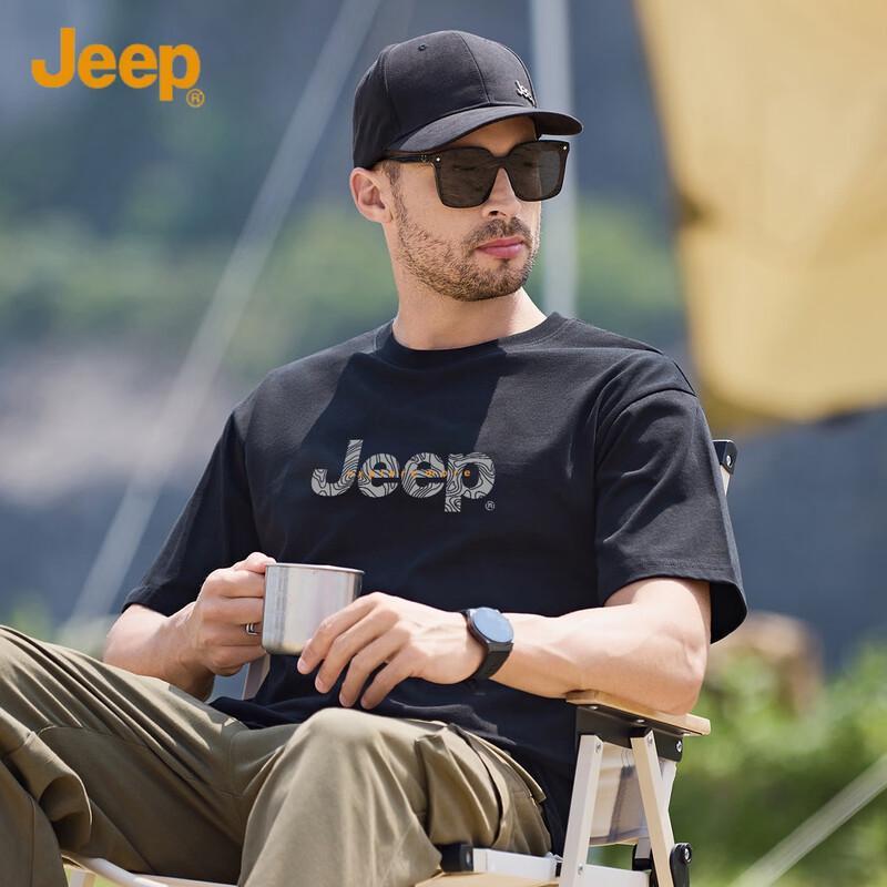 JEEP Men s Summer Loose Fit Round Neck Short Sleeve T-Shirt 3XL