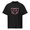 Cyberpunk Tribal Heart Graphic Tee | Cotton Heritage MC1087 Heavyweight Boxy Fit Streetwear Tshirt, Neon Y2K Aesthetic Shirt