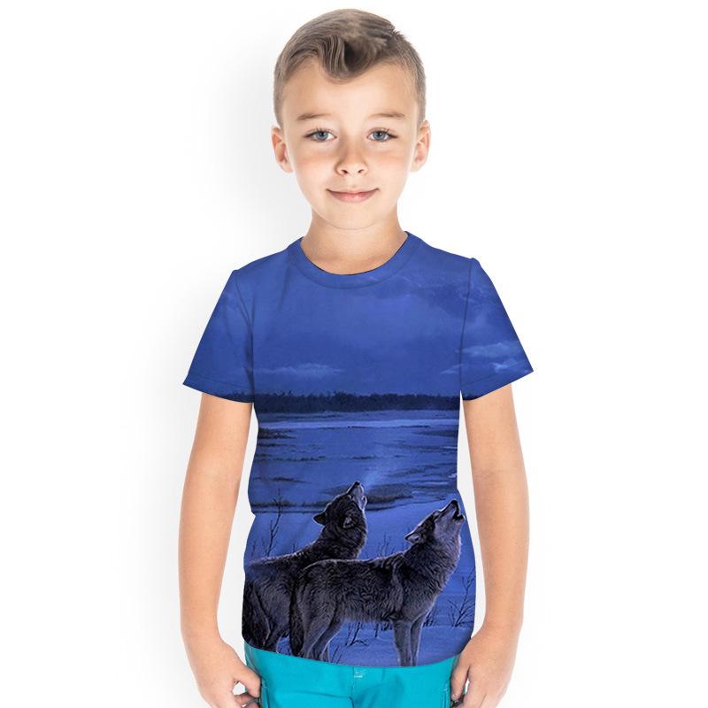 Kids T-shirt 3d Print New Animal Series 3D Digital Printed Children's Clothing Short Sleeved T-shirt Children's T-shirt